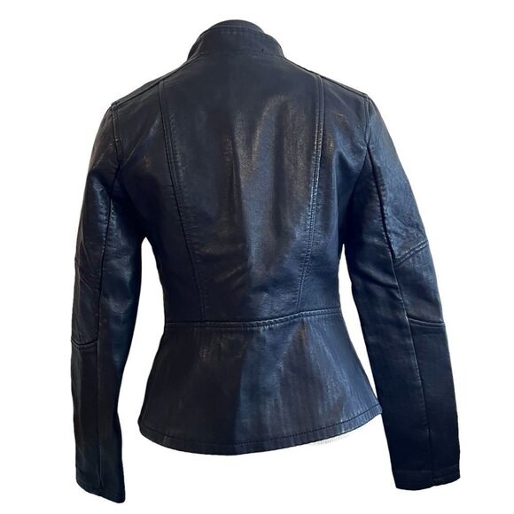 Blank NYC faux leather black Moto biker jacket size XS - Picture 3 of 16